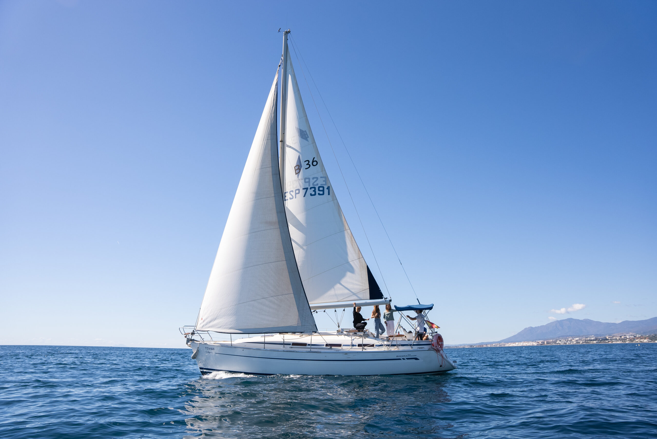 sailing in marbellla with our Bavaria