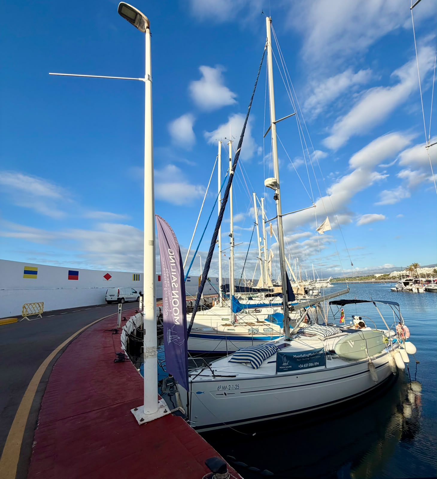 Meeting point at Puerto Deportivo de Marbella — look for the flags on the wall
